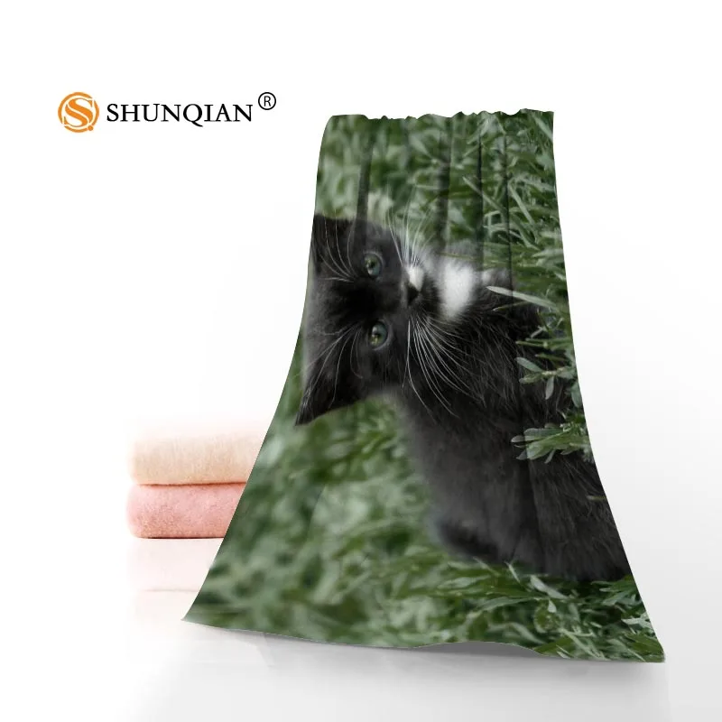Заказное животное кошка 35x75 см 70x140 см полотенце s для лица банное Полотенце бамбуковое волокно мочалка быстросохнущее спортивное полотенце - Цвет: Towels