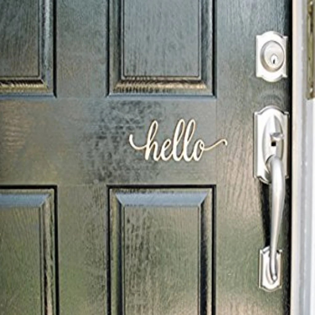 Rustic Wooden hello Plaque Gift Sign Art wooden Cutout Home Wall Decoration