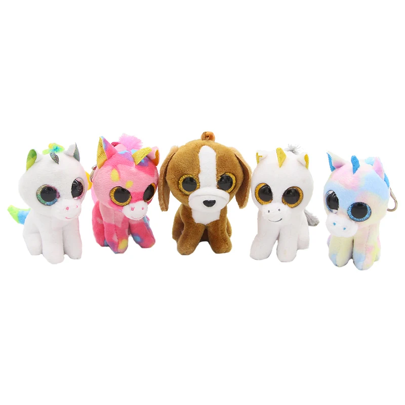 

KeyChain Unicorn Ty Beanie Boos Original Stuffed & Plush Animals Cat Dog Pig Pendant Toys for Christmas Girls Gift