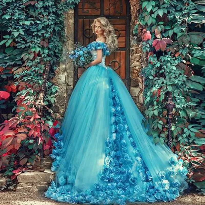 

Elegant High Quality Prom Gowns Vestido De Festa Tulle With 3D Flower A-line Scoop Neck Evening Formal Dresses Robe De Soiree