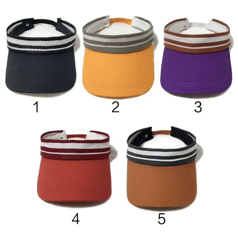 

Couple Harajuku Empty Top Hip-Hop Baseball Cap Contrast Colored Stripe Patchwork Wide Brim Adjustable Tennis Beach Sun Visor Hat