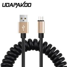 Flexible Elastic Stretch 8pin micro USB 2.0 Cable Data Sync Charger Spring Cord For iPhone 5s 6 6S 7, for samsung galaxy etc htc