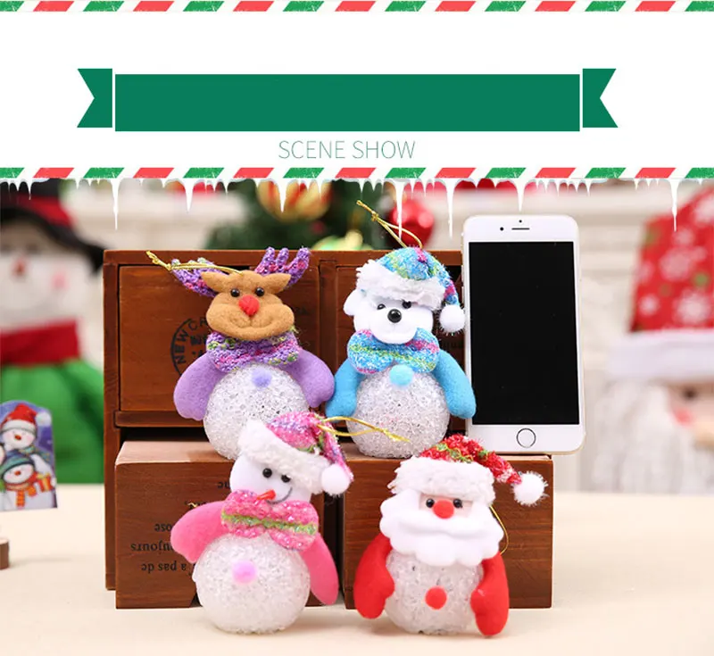 New Year Christmas Decoration for Home accessories Glowing EVA Snowman Nightlight Snowman Christmas Tree gifts Navidad Natal (18)