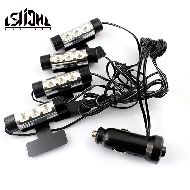 Goede LSlight auto onderdelen 4 1 inch Zolen Omgevingslicht Auto LED sfeerverlichting interieur decoratieve verlichting interieur voet lichten auto styling