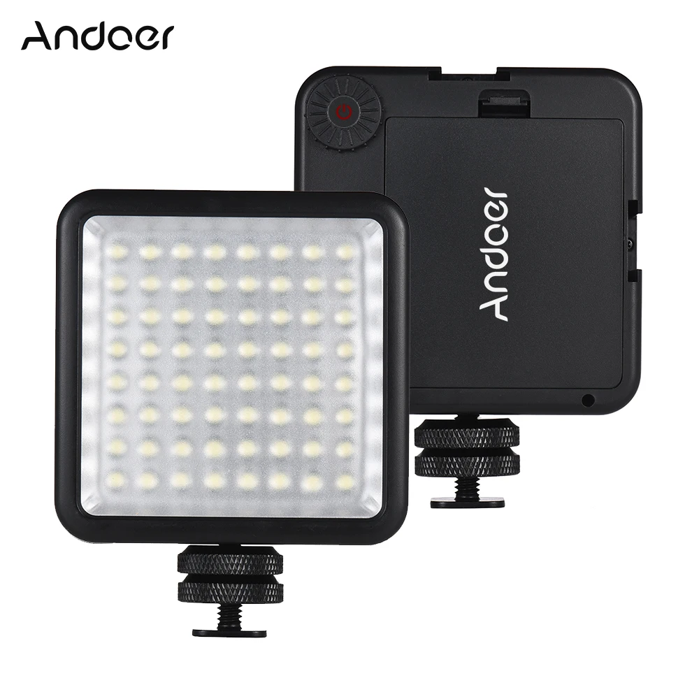 Andoer 64 светодиодный на камеру видео светильник портативный мини фотостудия светильник для Canon Nikon sony Olympus Neewer Godox светильник