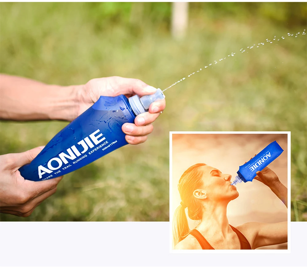 

250/500ML Outdoor Camping Hiking Drinking Bottle Durable Portable Soft Flask Sports Cycling Running Water Bag