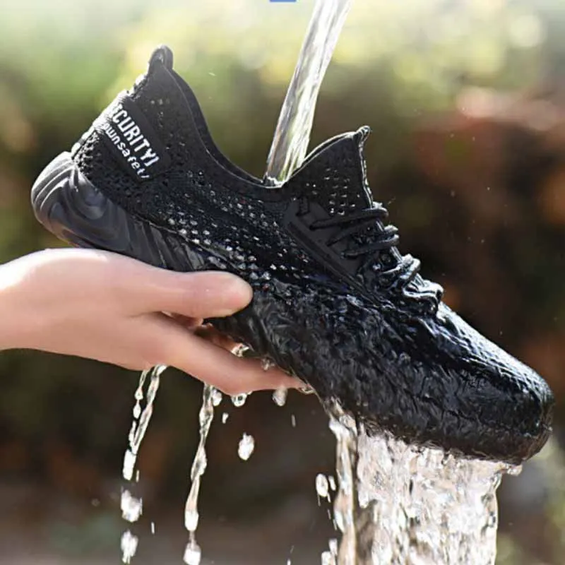 2019New  breathable safety shoes men's Lightweight summer anti-smashing piercing work sandals Single mesh sneakers 36-46