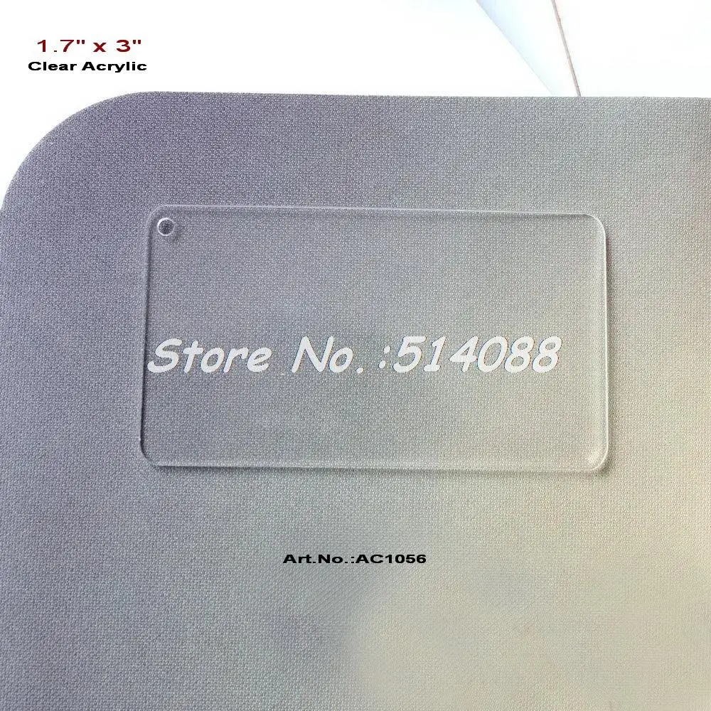 

(6pcs/lot) 3" Clear Blank Rectangle Acrylic Tags Round Edge Wedding Key Chain Save Date -AC1056