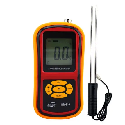 

Grain Moisture Meter Corn Wheat Rice Bean Wheat +Measuring Probe GM640 Portable LCD Digital Hygrometer Humidity Tester