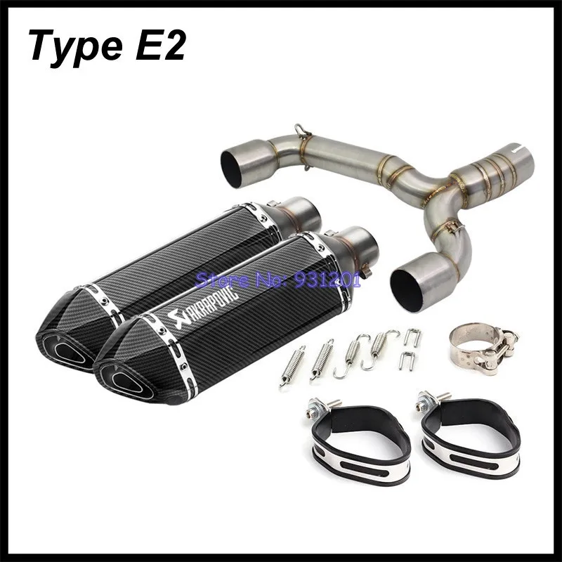 Motorcycle Exhaust System for Suzuki GSR600 GSR400 BK600 BK400 Slip On Akrapovic Exhaust Muffler Pipe with Link Middle Pipe