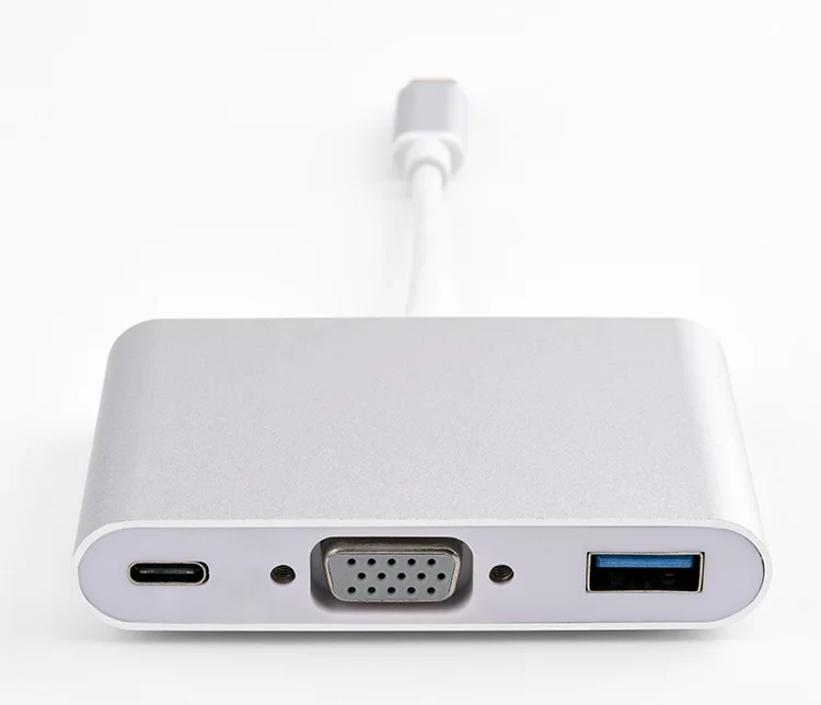 100 шт. USB 3.0 Type C на гнездо VGA + 3 1 HUB PD Multiport Цифровой AV адаптер для Apple Macbook Huawei matebook