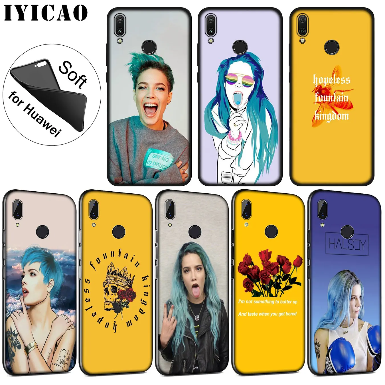 Мягкий силиконовый чехол IYICAO Halsey Fountain Kingdom для Huawei P30 P20 Pro P10 P9 P8 Lite Mini 2017 2016 P smart Z 2019