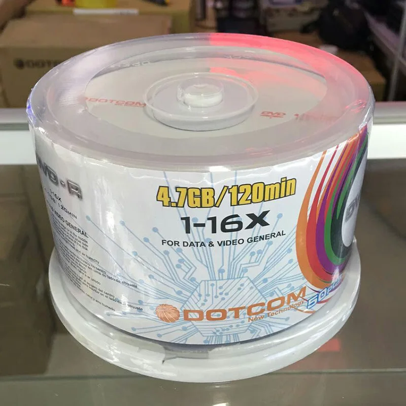 Koop 50 lot DVD Drives Blank DVD R CD Schijven 4.7 GB 16X Bluray Recordable Media Compact Eenmaal Data Opslag lege DVD Schijven Lotes