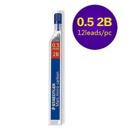 Staedtler 250 механический карандашные грифели 2B/HB 0,3/0,5/0,7/0,9/1,3 мм офисные и школьные принадлежности канцелярские 4 шт./лот - Цвет: 0.5mm 2B