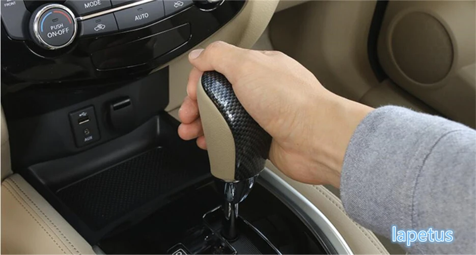 

Lapetus Transmission Gear Stick Shift Knob Cover Trim Fit For Nissan X-Trail X Trail T32 Rogue 2014 - 2020 ABS Carbon Fiber Look