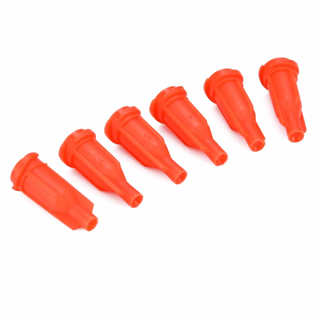 

100pcs High Quality Syringe Tips Caps Orange Injector Dispenser Dispensing Needle Sealing Plug