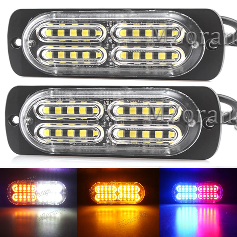 1/2Pcs Ultra-thin 20 LED High Power Strobe fso Warning Light 12V-24V Auto Car Truck SUV Emergency Flashing | Автомобили и