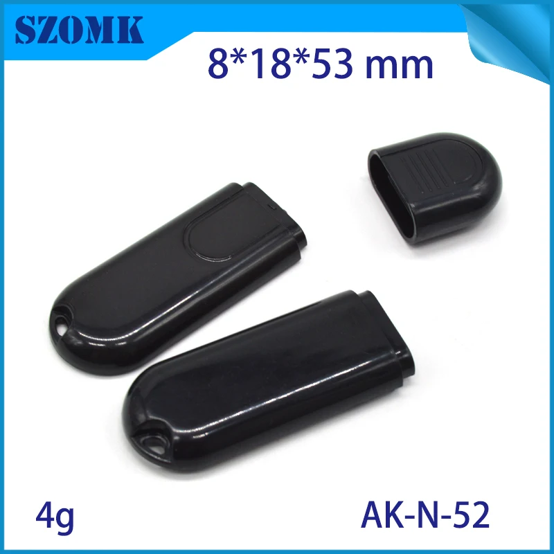

10 pcs, 8*18*53mm plastic usb stick enclosure for pcb design szomk hot sales small electrical project box abs plastic case