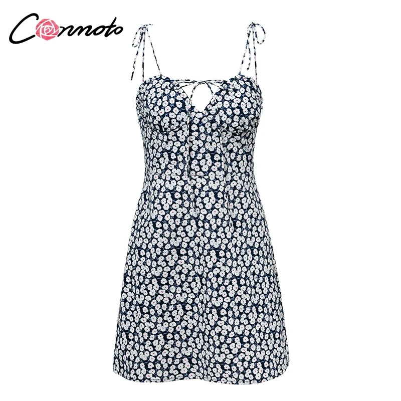 Conmoto Модное хлопковое летнее платье-халат, женское пляжное платье, платье для вечеринок, короткое платье со шнуровкой