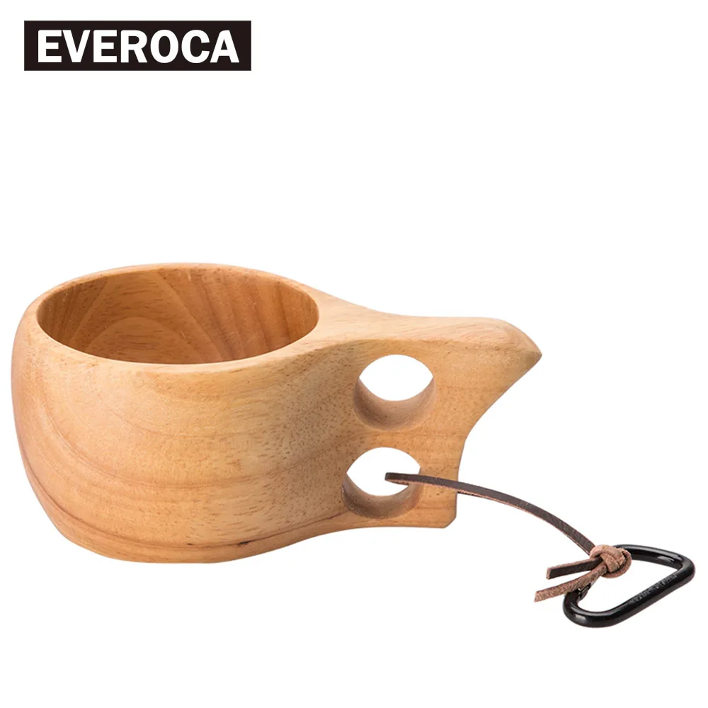 Finland Kuksa деревянная чашка Чай Портативный Кофе кружка с ручка из резины и дерева