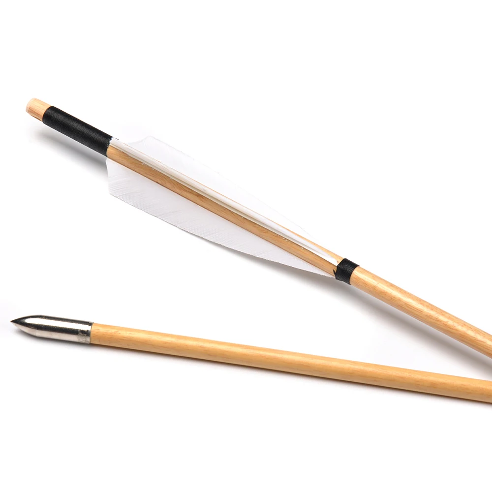 6/12/24 шт. деревянные стрелы с белыми перьями 31 45 дюйма|wood arrows|arrow arrowsarrow 24pcs |