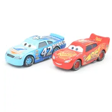 Disney New Pixar Cars 2 шт. освещение McQueen& Dinoco № 42 1:55 Масштаб литая металлическая модель игрушки машинки для детей рождественские подарки