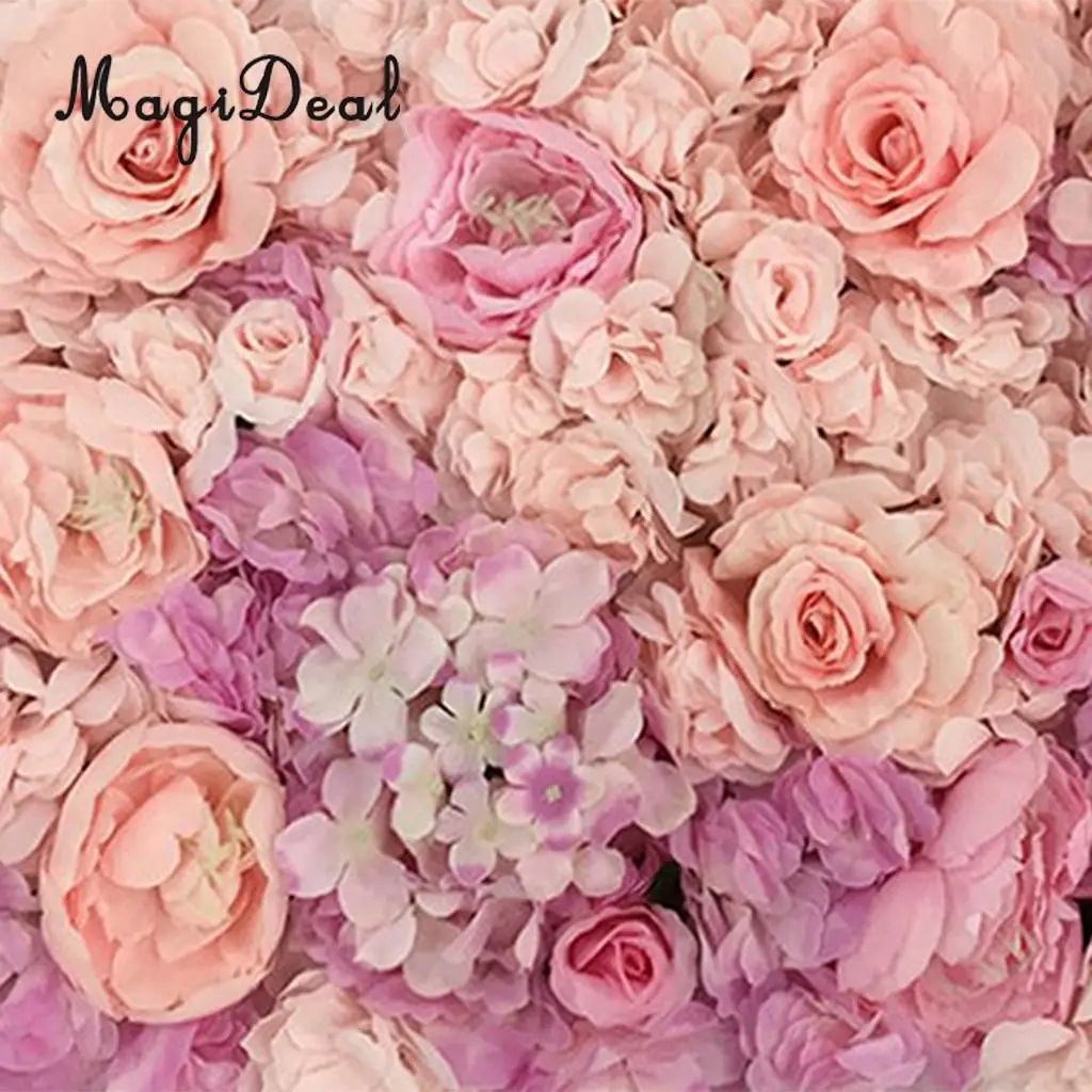 Artificial Flower Roses Wall Panel Wedding Stage Backdrop Home Shop Window Decorative Forals 7 Colors Pick