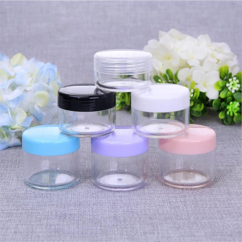 

Cosmetics Jar Box Makeup Cream Nail Art Cosmetic Bead Storage Pot Container Round Bottle Portable Plastic Transparent Case