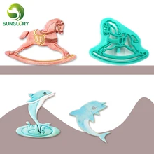 3 шт./компл. Дельфин деревянная лошадь печенья Резак Пластиковый Кит Форма для вырезания кухонные принадлежности для выпечки Sugarcraft Украшение печенья плесень