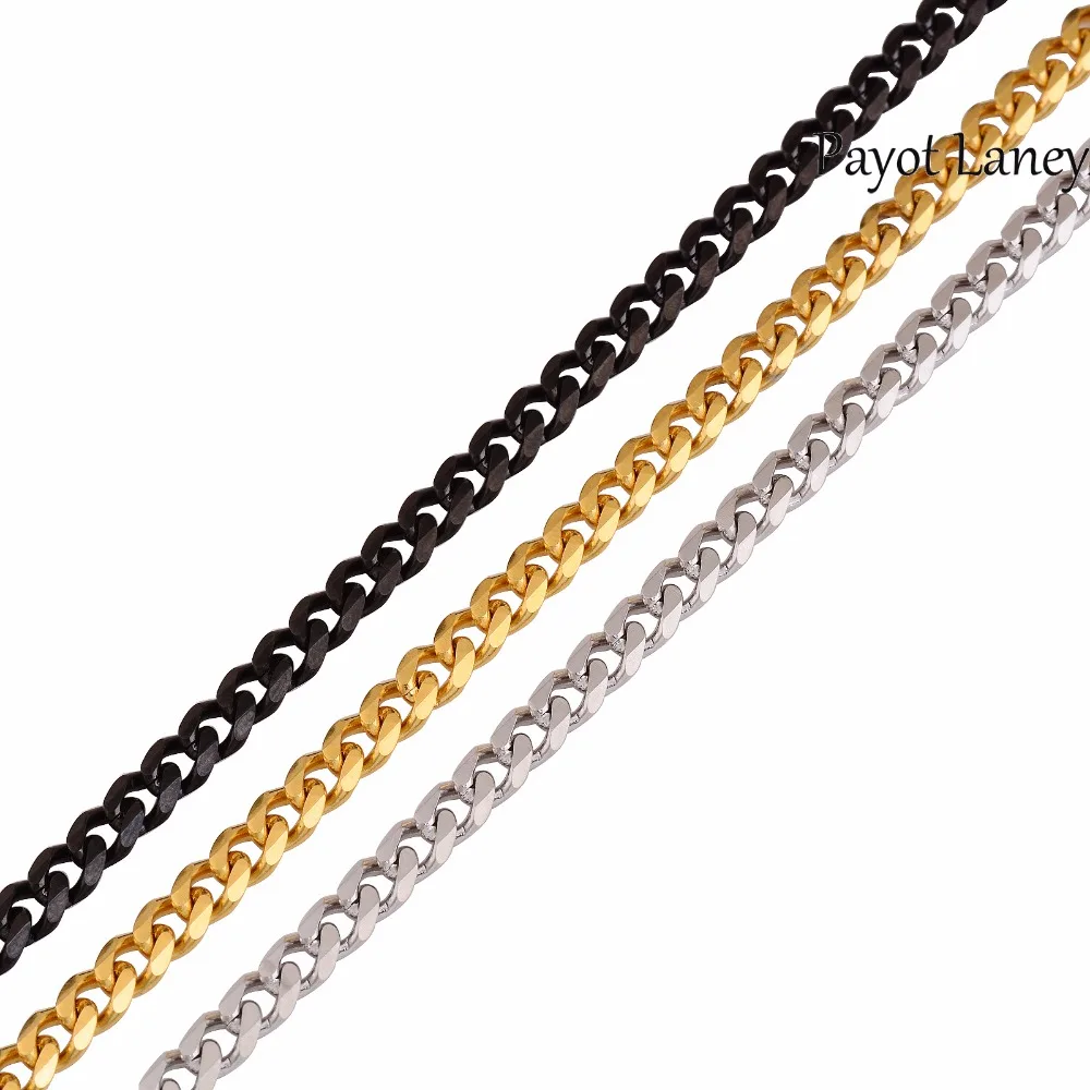 

5MM Width Black/Gold/Silver Color Stainless Steel Necklace Chain High Quality Titanium Steel Cuba Chain Men Women Jewelry Gifts