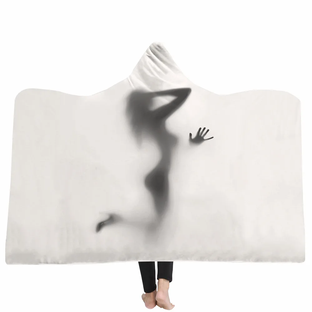 

Hooded Blanket Cloak Magic Hat Blanket Thick Double-layer Plush 3D Digital Printing Shadow Series