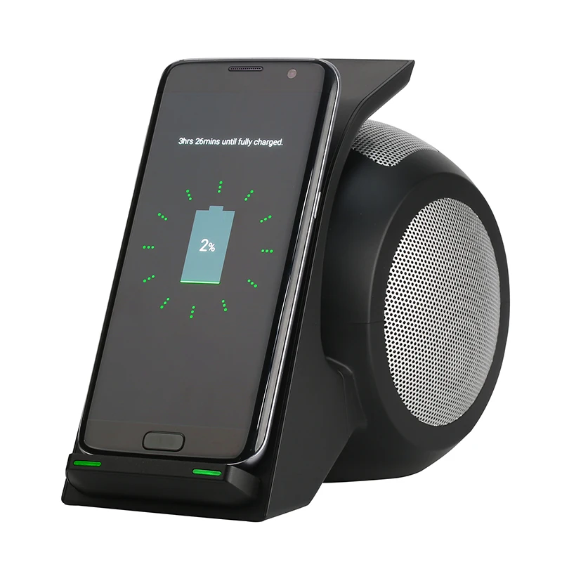 Wireless Charger Bluetooth Speaker 9V 3A Wireless Fast Charge For Iphone X 8 Plus NFC Contact Charging For Samsung Alarm Colck  (10)