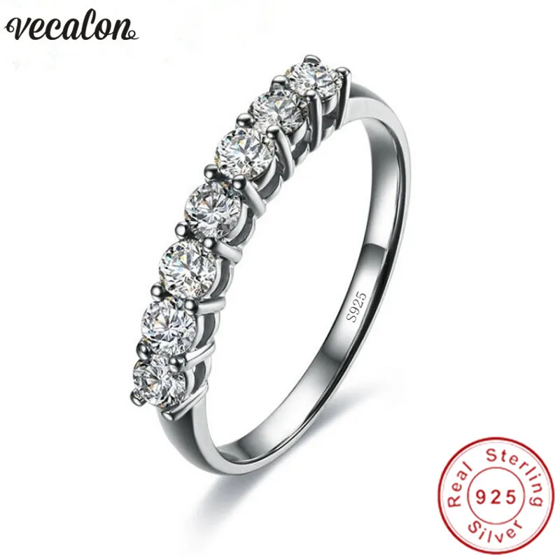Vecalon Cute Promise Ring 925 sterling silver 5A Zircon Cz Engagement