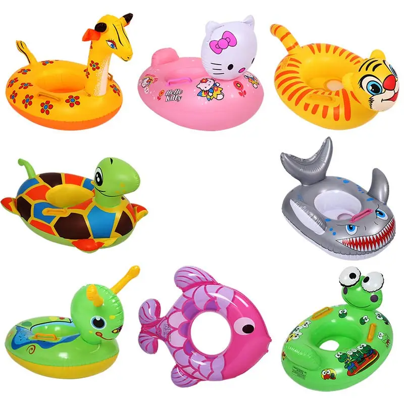 

Cute Cartoon Animal Seat Inflatable Boats Baby Swimming Cirle Kids Swimming Pool Accessories 1- 6 Years Old Swim Sport Lifebuoy