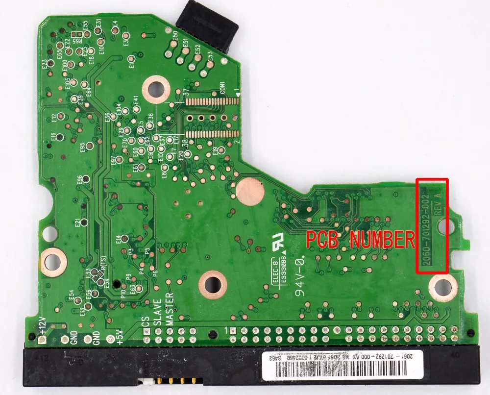 Logic Board / 2060-701292-002 REV A , 2060 701292 002 /2061-701292-A00 2061-701292-B00 2061-701292-C00 / WD800BB , WD2500JS