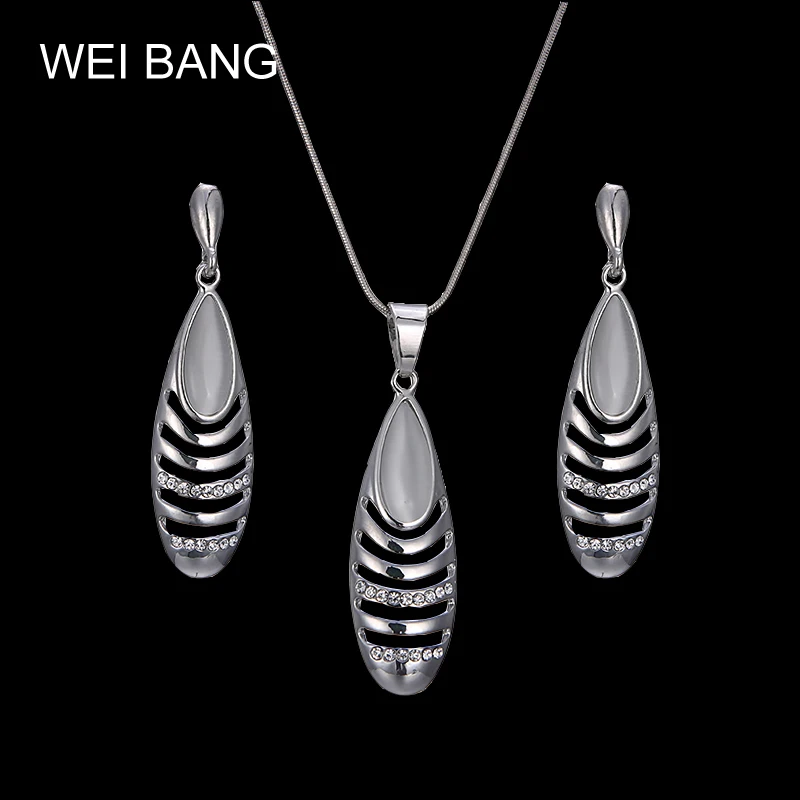 

New Arrival Brand Bridal Wedding Wholesales Silver Color Beetle Pendant Necklace Earrings Fashion Jewelry Sets