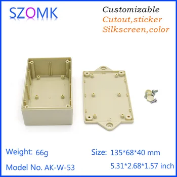 

10 pcs a lot szomk electronics new plastic box 135*68*40mm plastic wall mounting junction box project box for Diy housing box