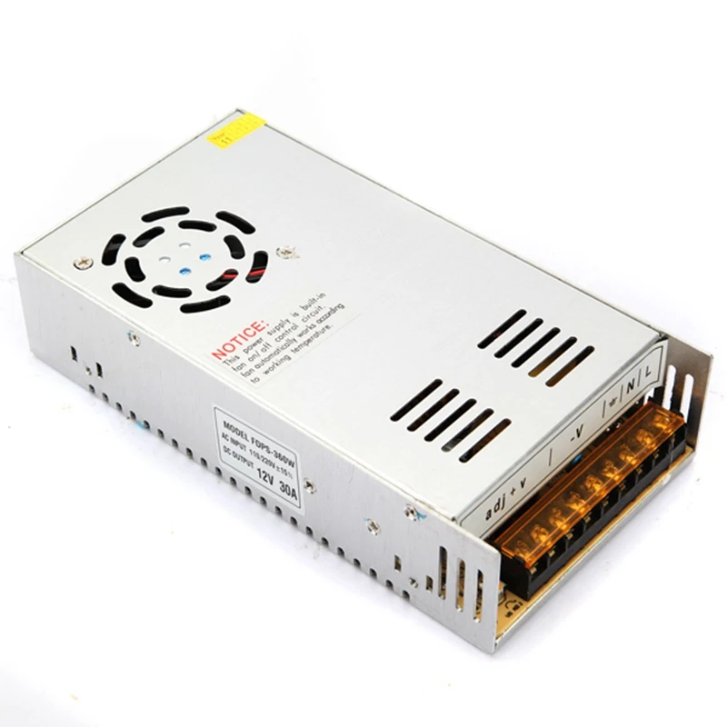

High Quality 12V 30A 360W Switch Power Supply Switching Driver Adapter For Transformer LED Strip Light Display 110V/220V
