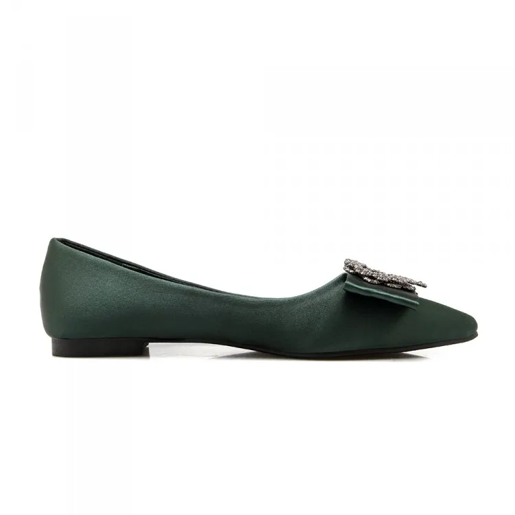dark green ladies flat shoes