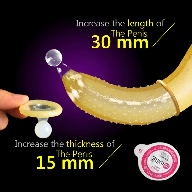 Penis Extender Sex Condoms For Men Special Condom With Sex Ball Delay Ejaculation Sex Big Particle