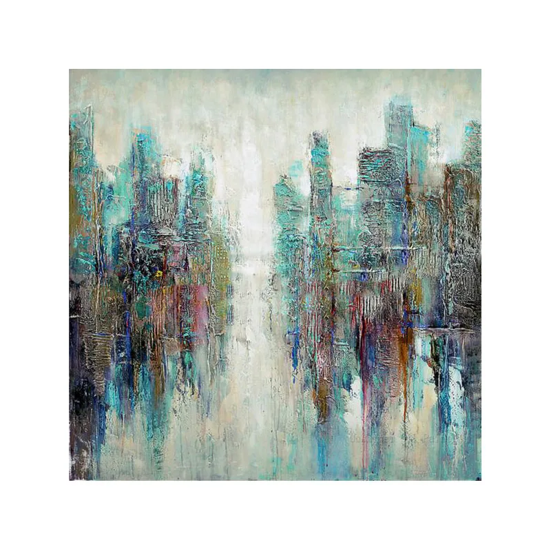 

Handmade High Quality Modern Abstract Oil Painting On Canvas Light Green Abstract Oil Painting For Room Decor Unique Thinking
