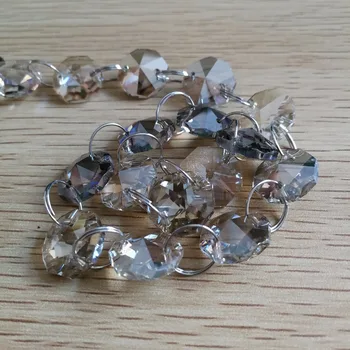 

14mm Cognac Crystal Garland 5Meters Octagonal Glass Crystal Beads Strand Wedding Christmas Decor