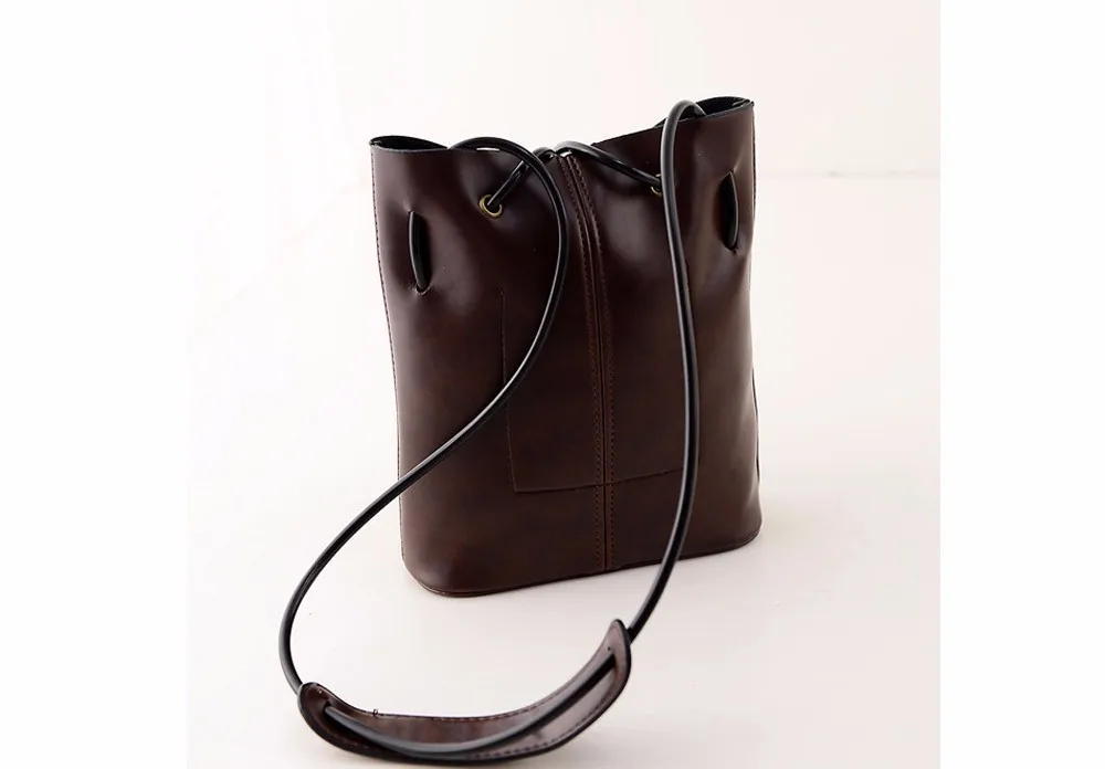 Vintage Tassel Fringe White Ball Bucket Bag For Women Female Messenger Bag Shoulder Bag String Casual Quality Leather New 2014 show3