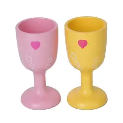 2 в 1 Детские деревянные игрушки Кубок, желтый, розовый фиолетовый цвет случайный