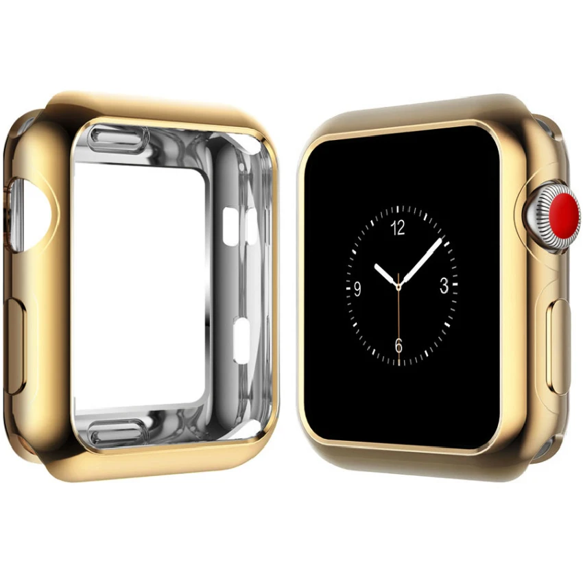 

High Quality Watch Accessories For Apple Watch Case 38mm 42mm Series 3 2 1 Soft Plated TPU Protector Cover Bumper Frame Shell