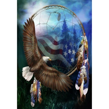 

Diy 5D Diamond Painting America Eagle Round Diamond Mosaic Cross Stitch Kit Animal Diamond Full Diamond Embroidery SSYP-180
