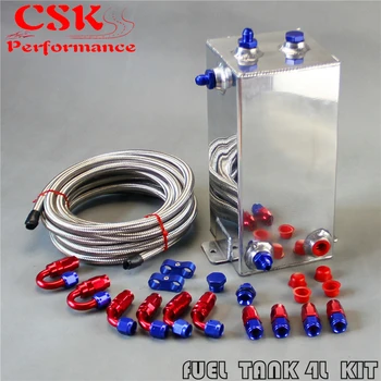 

4L Aluminium Surge tank kit mirror polish Fuel cell 4L Universal Complete Fuel Surge Tank 4 Litre Swirl Pot System kit