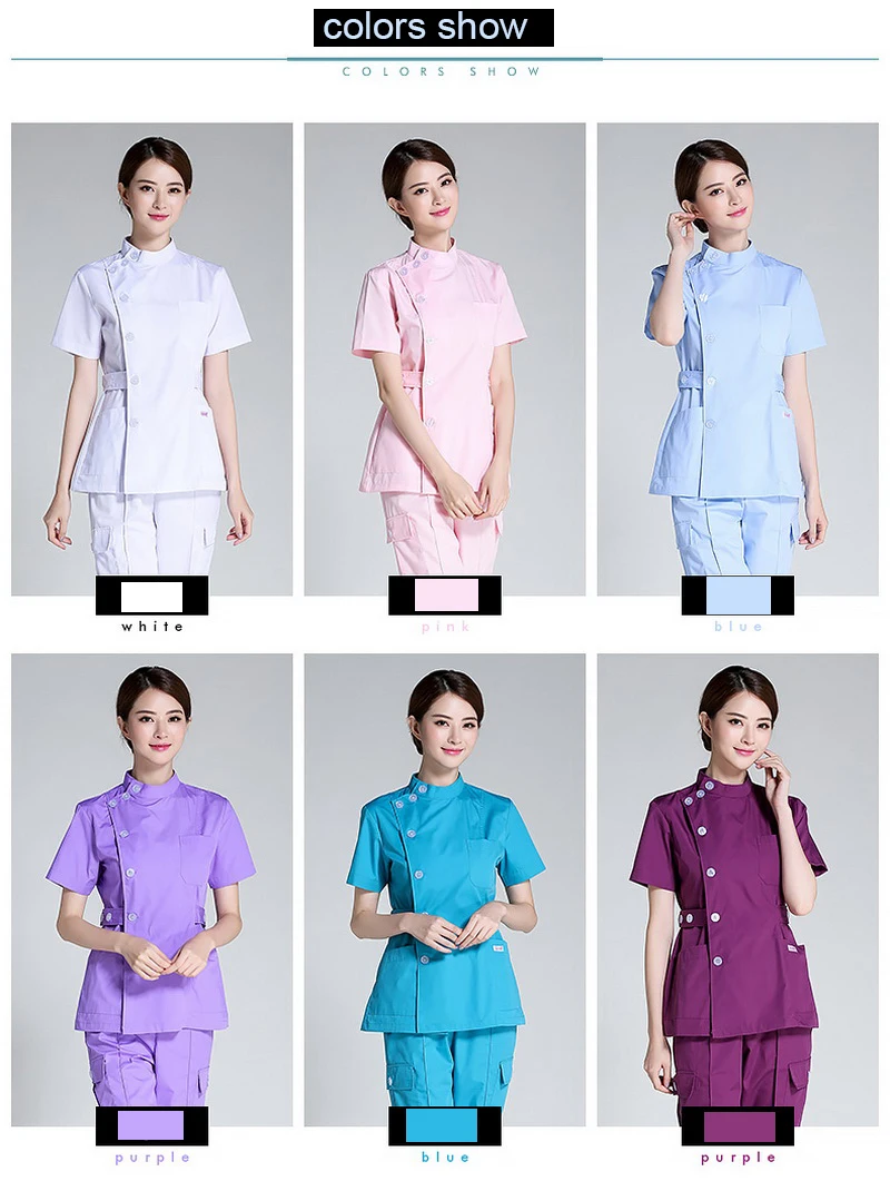 Униформа для медсестер медицинские комплект одежды стоматологические халаты униформа для салонов красоты spa Multi-карман медицинские