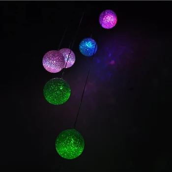 

6Leds Solar Wind Chimes LED decorative Light Multicolor Ball Hanging lighting For Window/ Party/ Garden/Wedding etc.