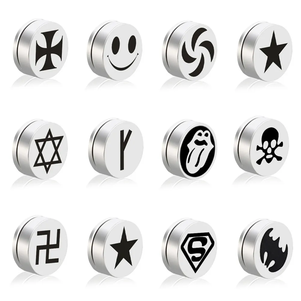

Korean fake earrings clips no piercing women stainless steel jewelry Trendy magnet clip on earring for men wholesale gifts